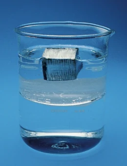 sodium an alkali metals have low density and floats on water. 