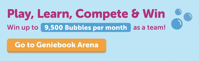 play, learn, compete & win geniebook arena banner