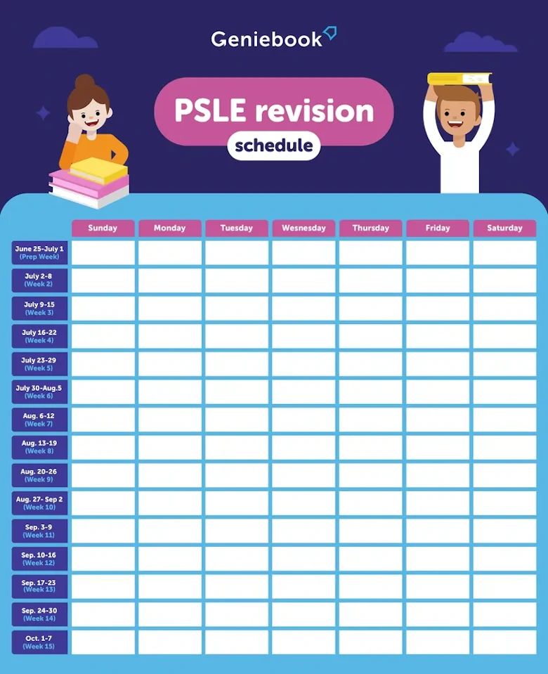 Effective PSLE preparation with daily and weekly revision planners