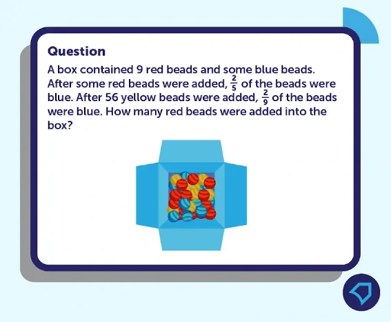 2022 PSLE Maths Red and blue beads question