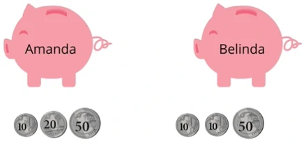 Who has more savings in her piggy bank?