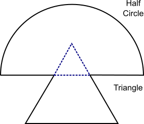 half circle and triangle