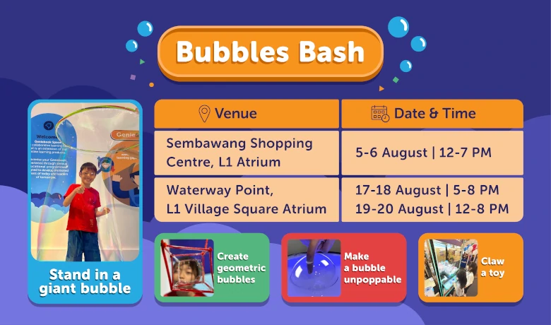 Bubbles back in flight: Geniebook Bubbles Bash