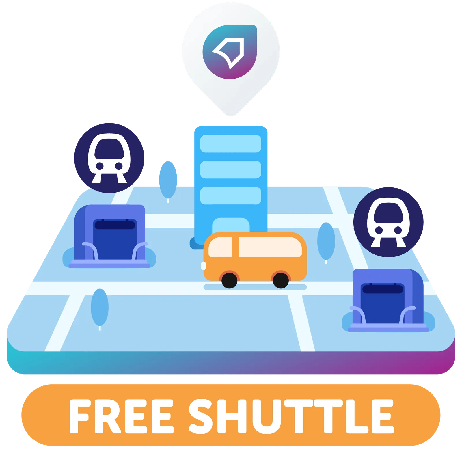 Easy access via shuttle bus