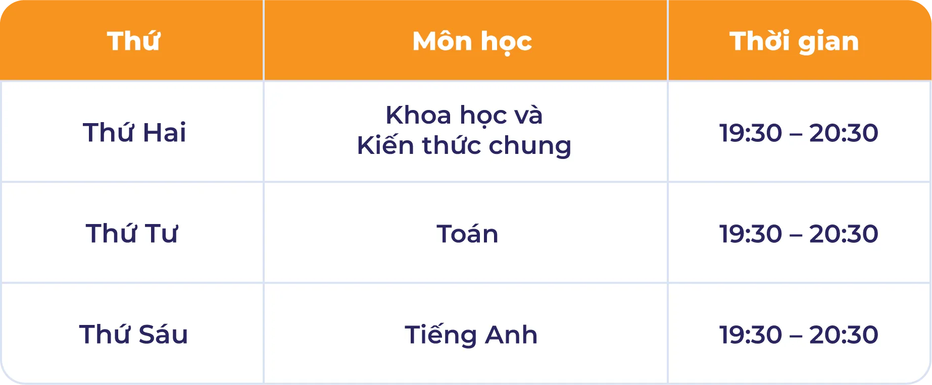 Lịch học GenieClass