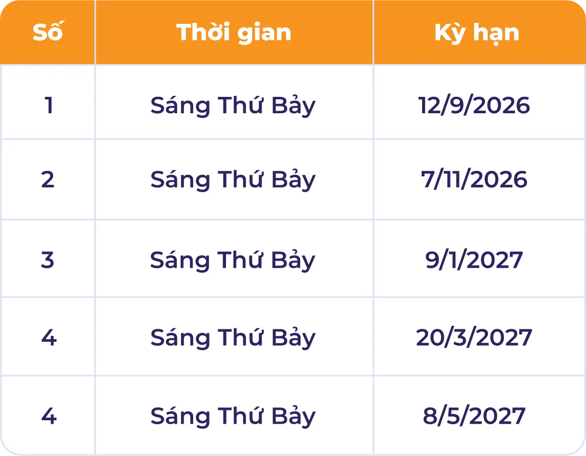 Lịch thi thử